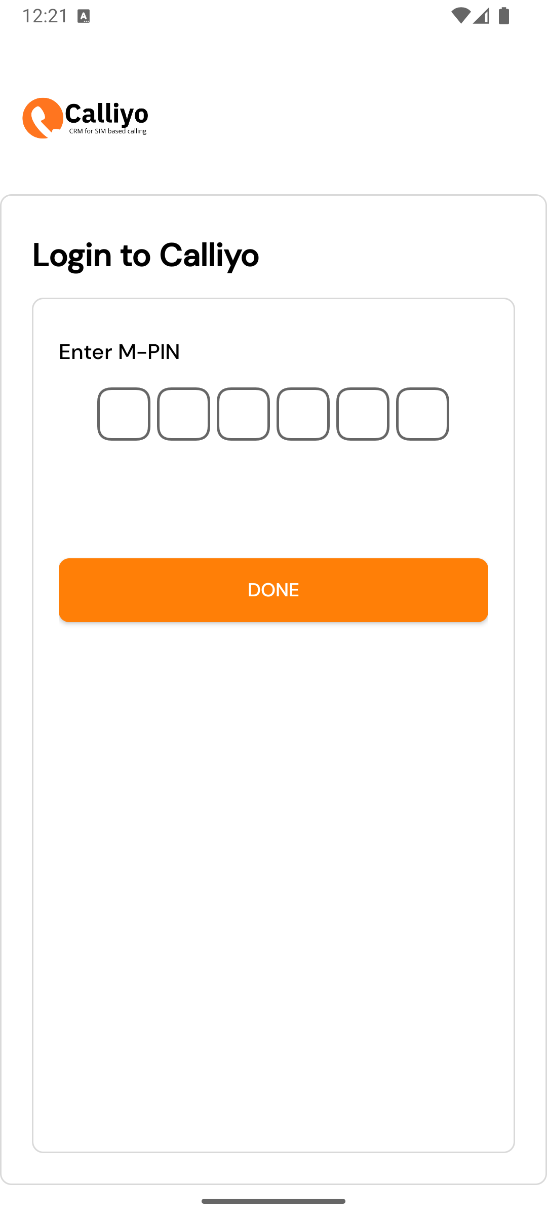 mPIN entry